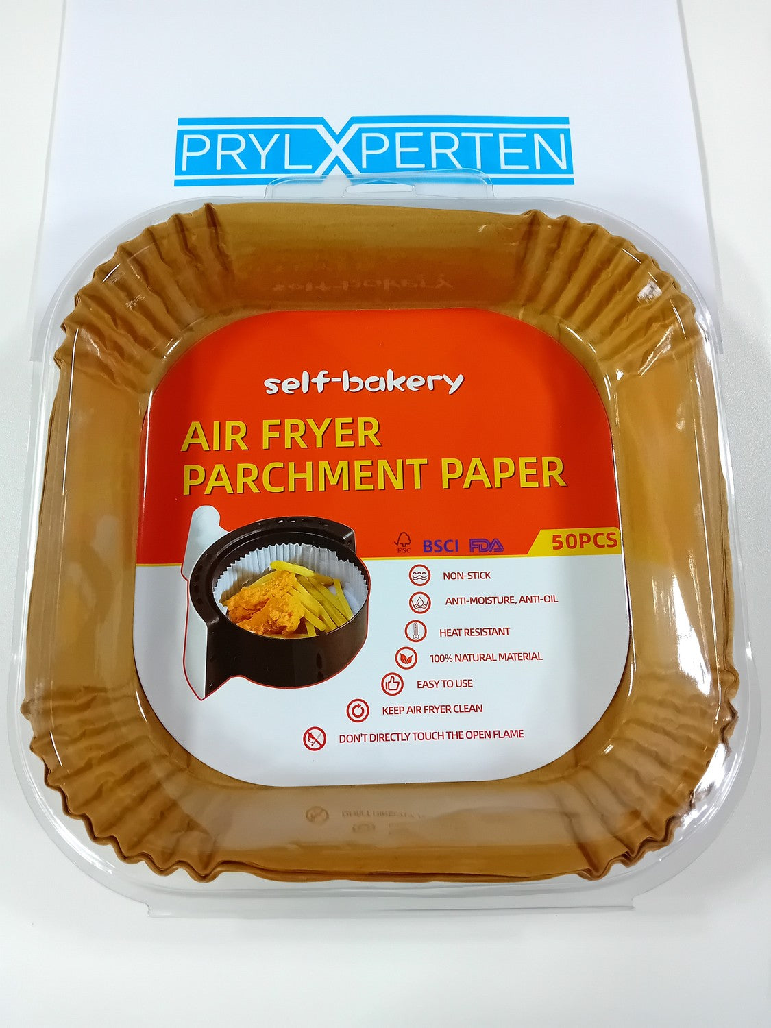100st 20x4,5 cm Kvadrat Air Fryer Bakplåtspapper Ark Formar Engångspapper Generic