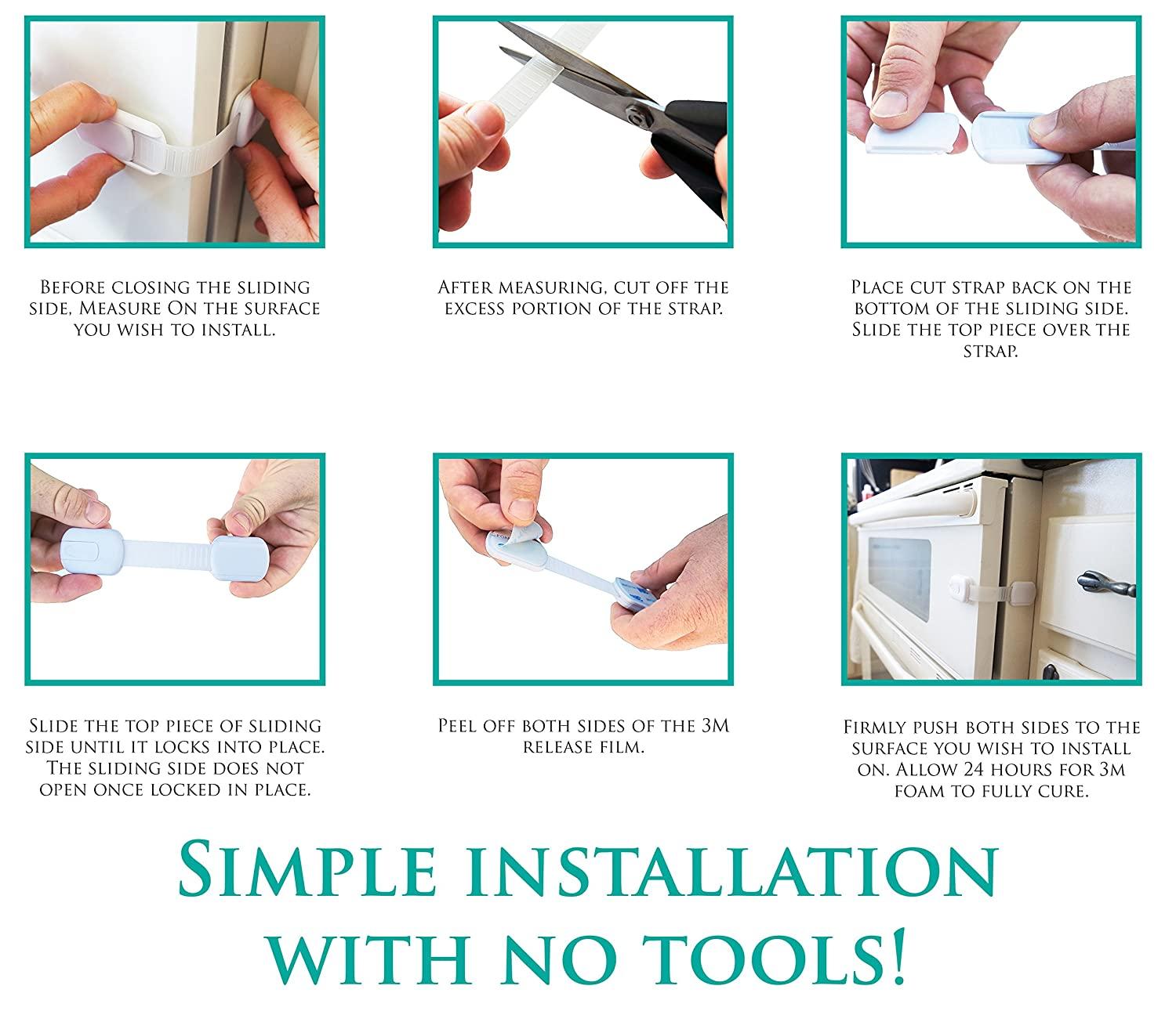 10X Barnlås säkerhetslås för lådor Generic