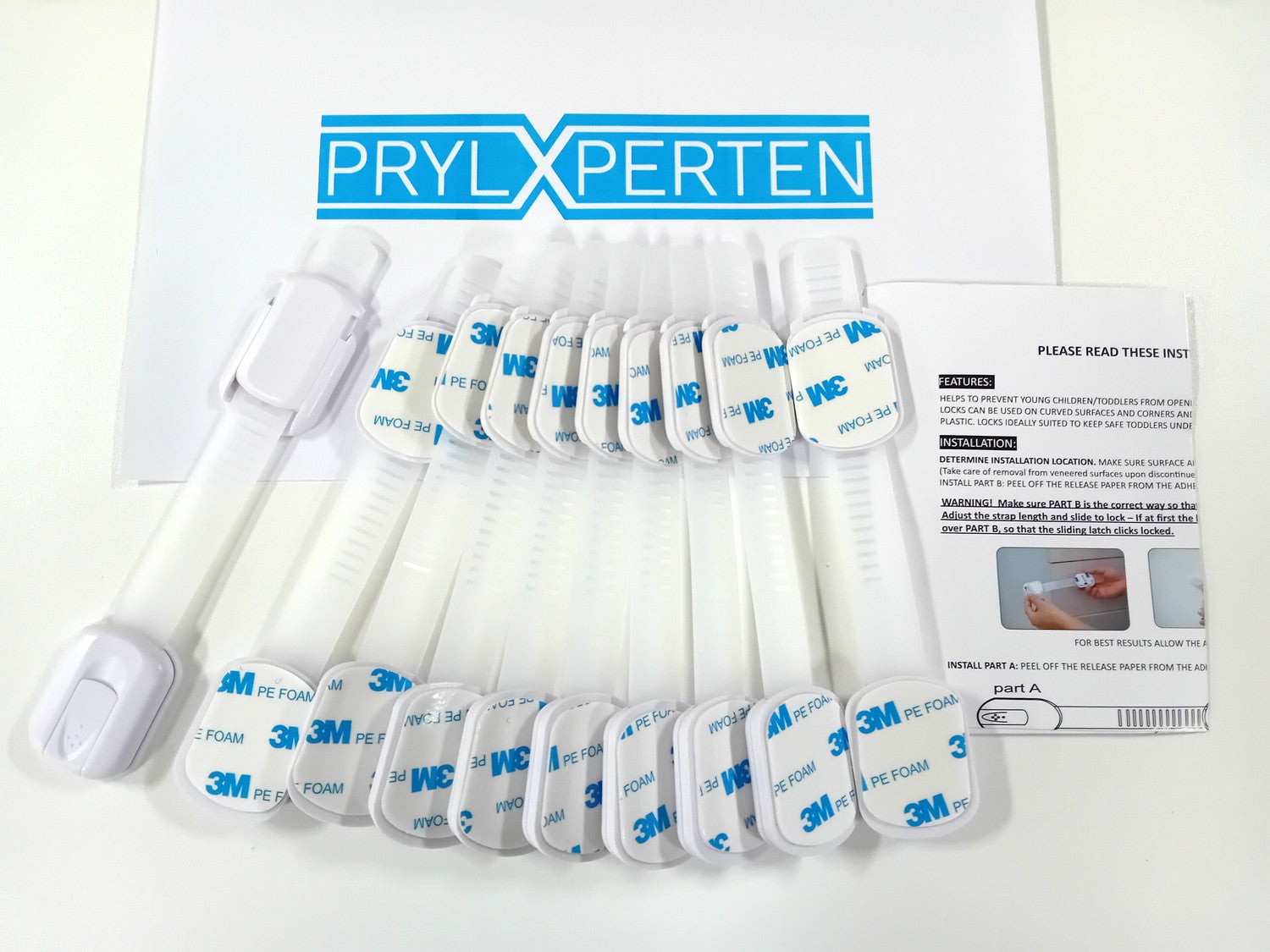 10X Barnlås säkerhetslås för lådor Generic