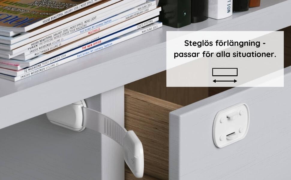 10X Barnlås säkerhetslås för lådor Generic