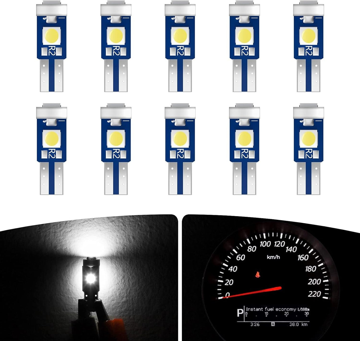 10x T5 slim 3030 3X smd led vit lampa Generic