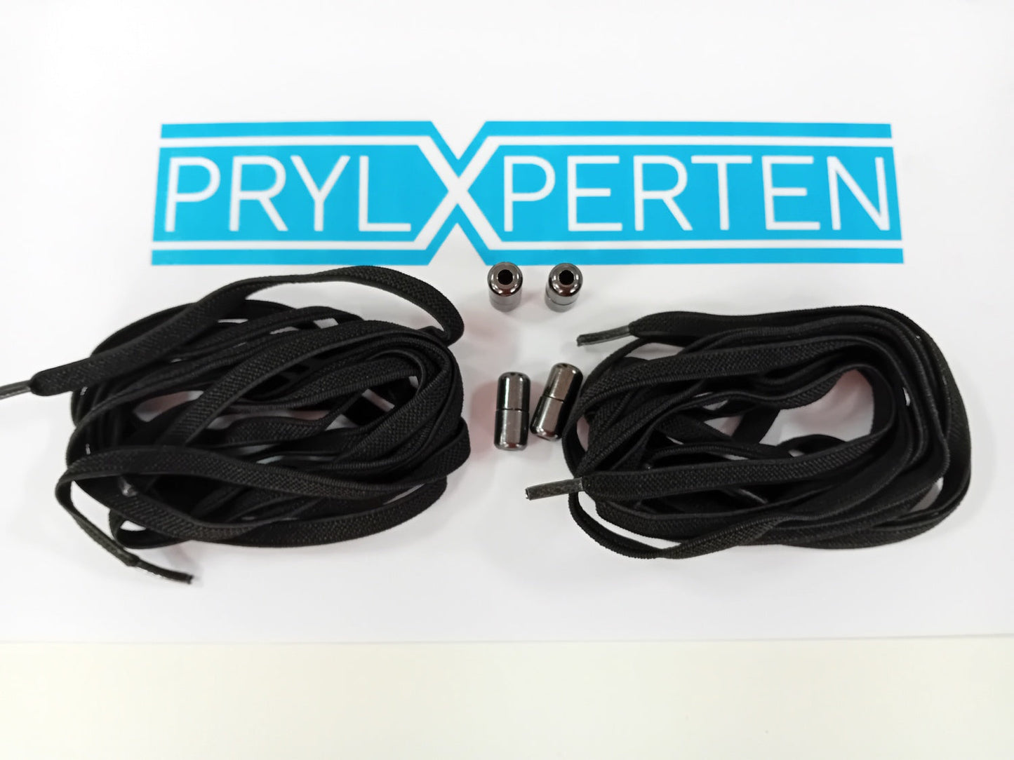 2 Par Svart Knytfria Elastiska Skosnören Generic