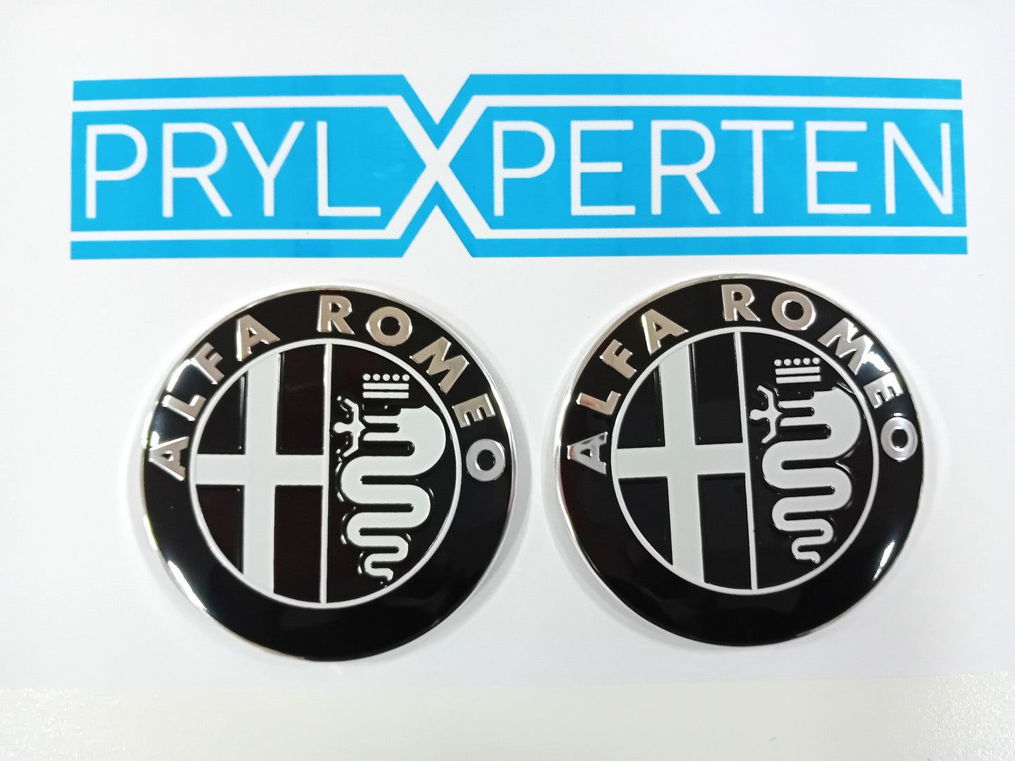 2X Svart 74mm Alfa Romeo Motorhuv Bagagelucka Emblem Generic