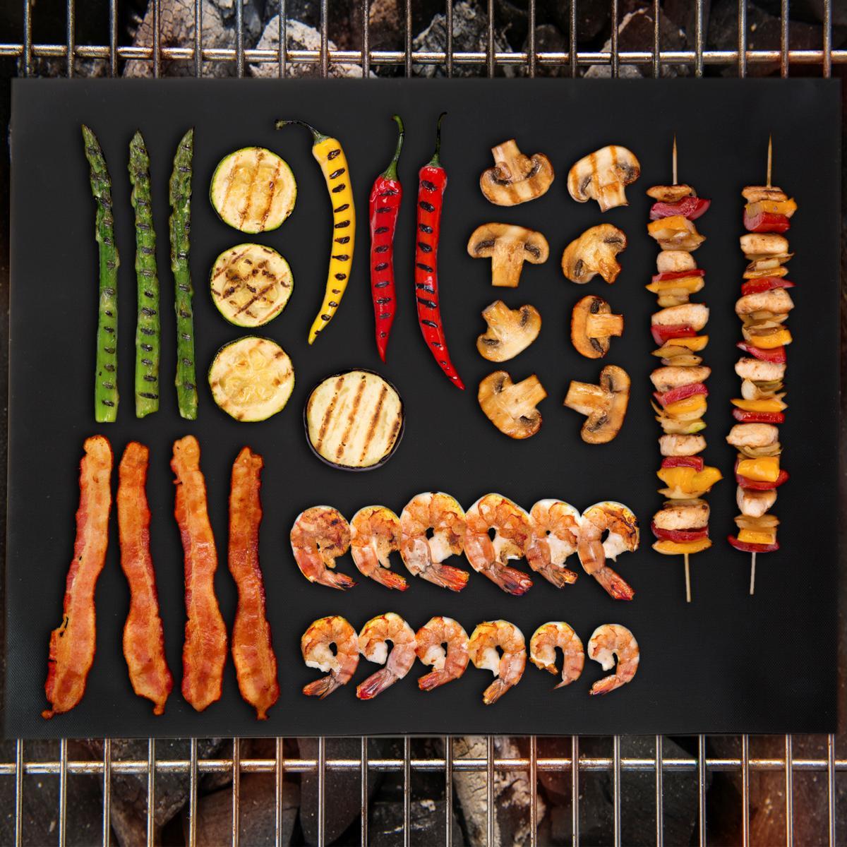 2X Grillmatta Underlägg för grill och ugn 40X33 cm Generic