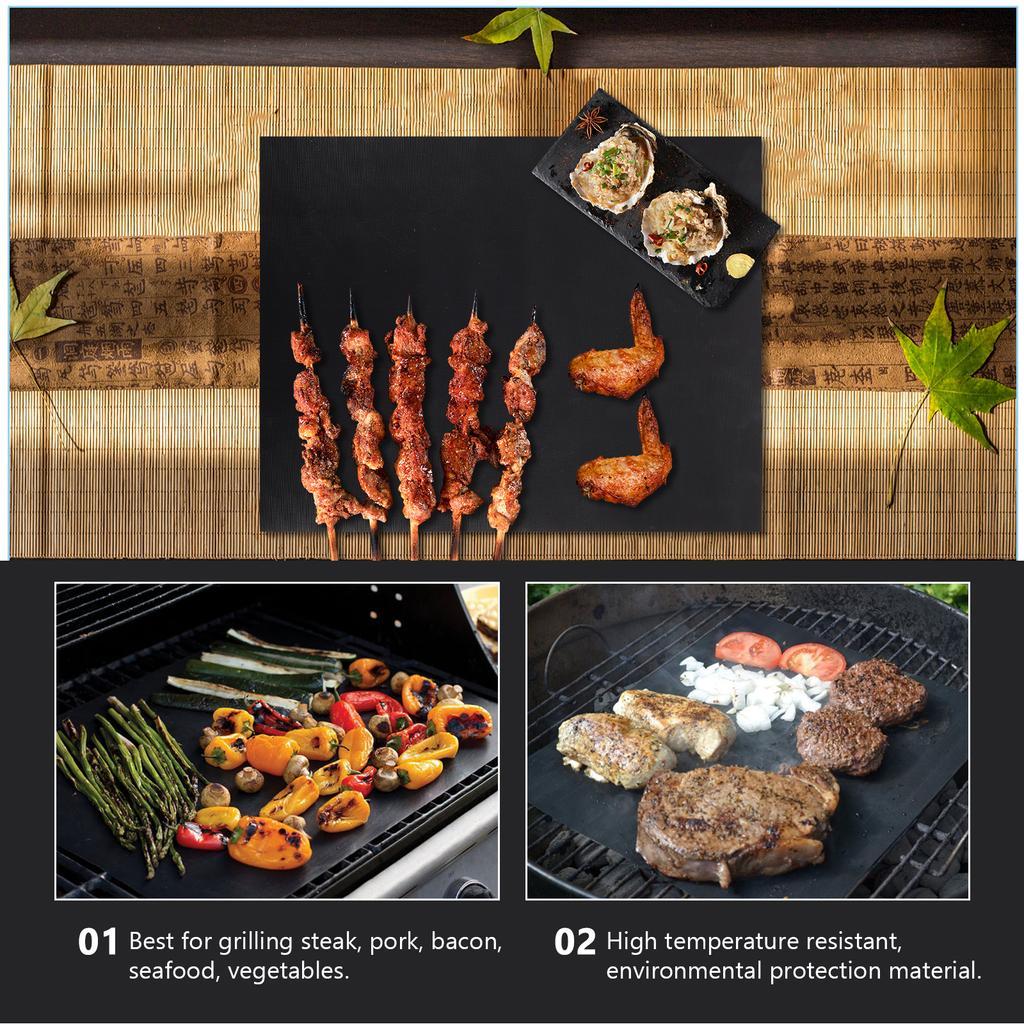 2X Grillmatta Underlägg för grill och ugn 40X33 cm Generic