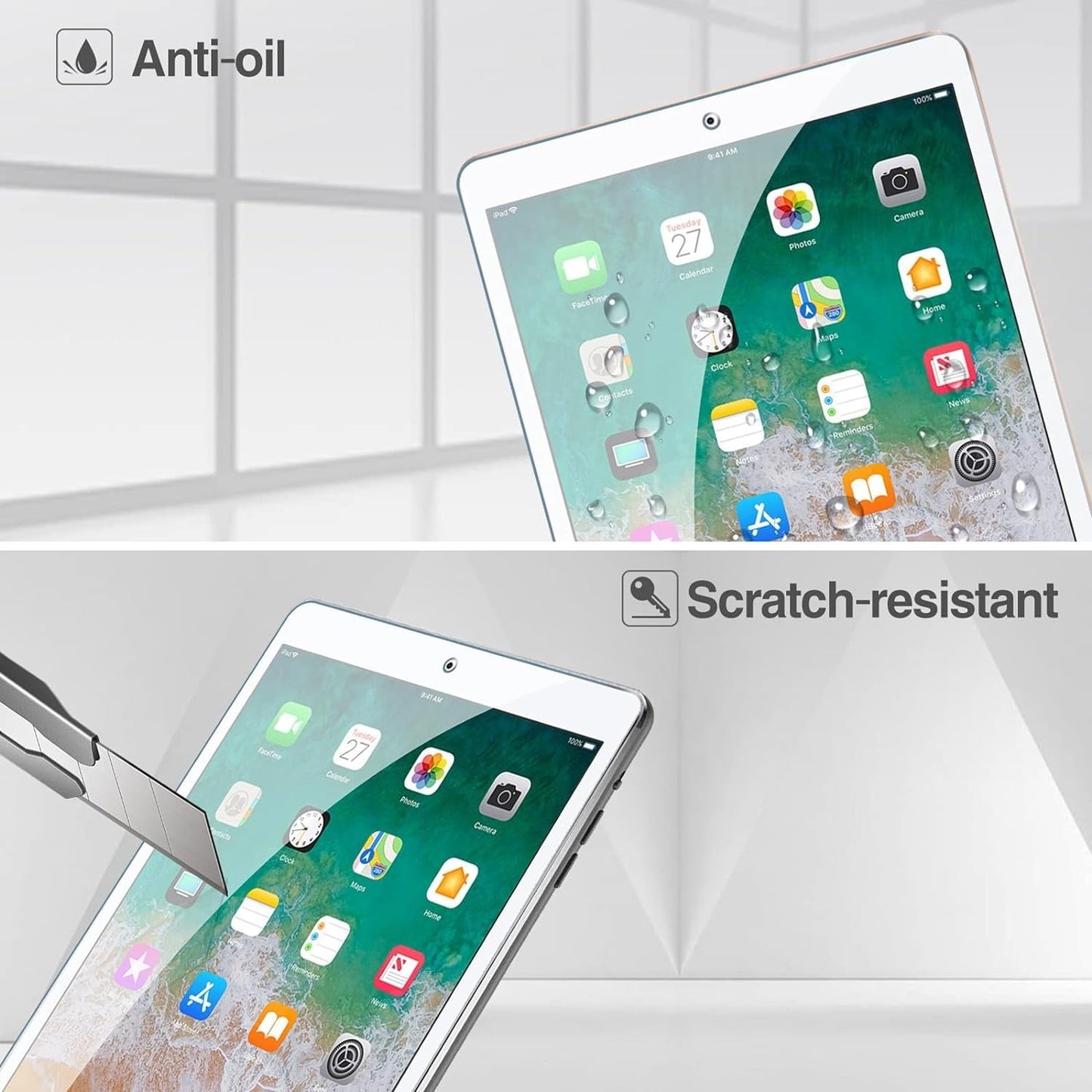 2X Displayskydd i härdat glas till iPad Pro 9,7 tum iPad 9,7" 2018 6:e gen Generic