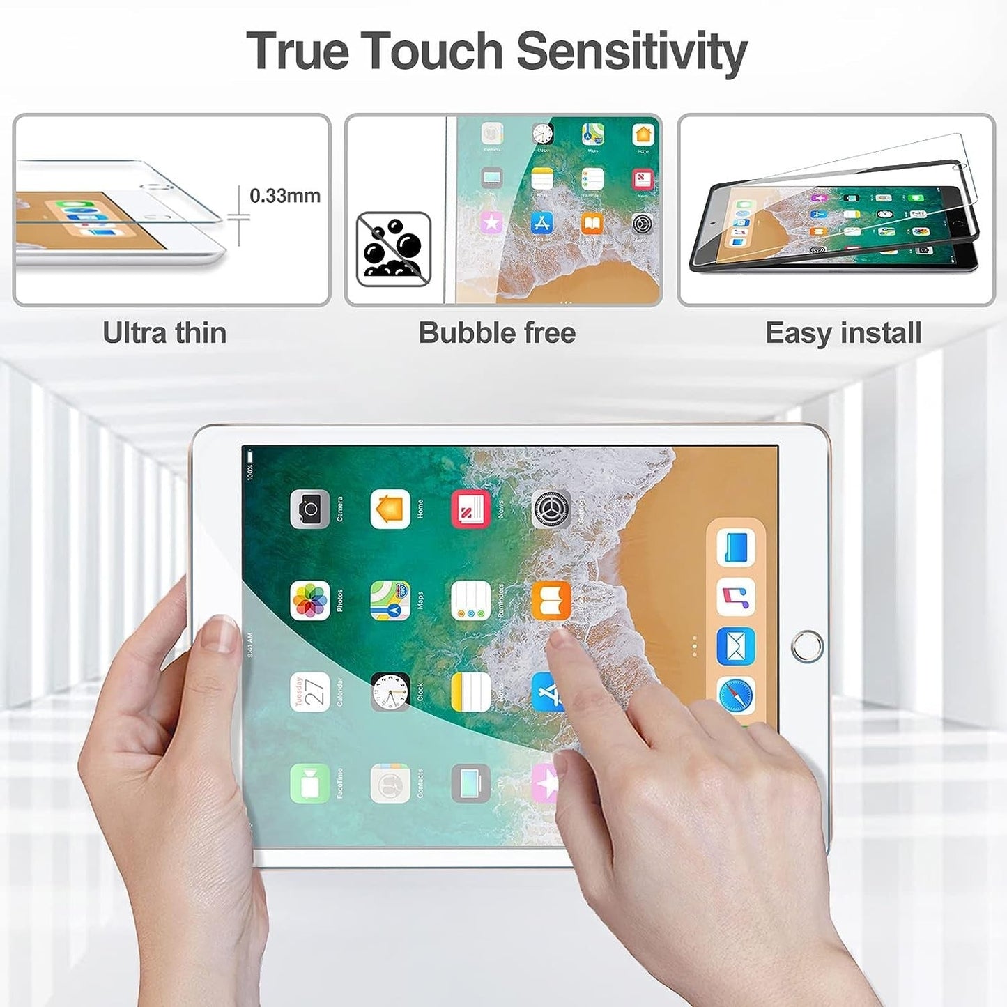 2X Displayskydd i härdat glas till iPad Pro 9,7 tum iPad 9,7" 2018 6:e gen Generic