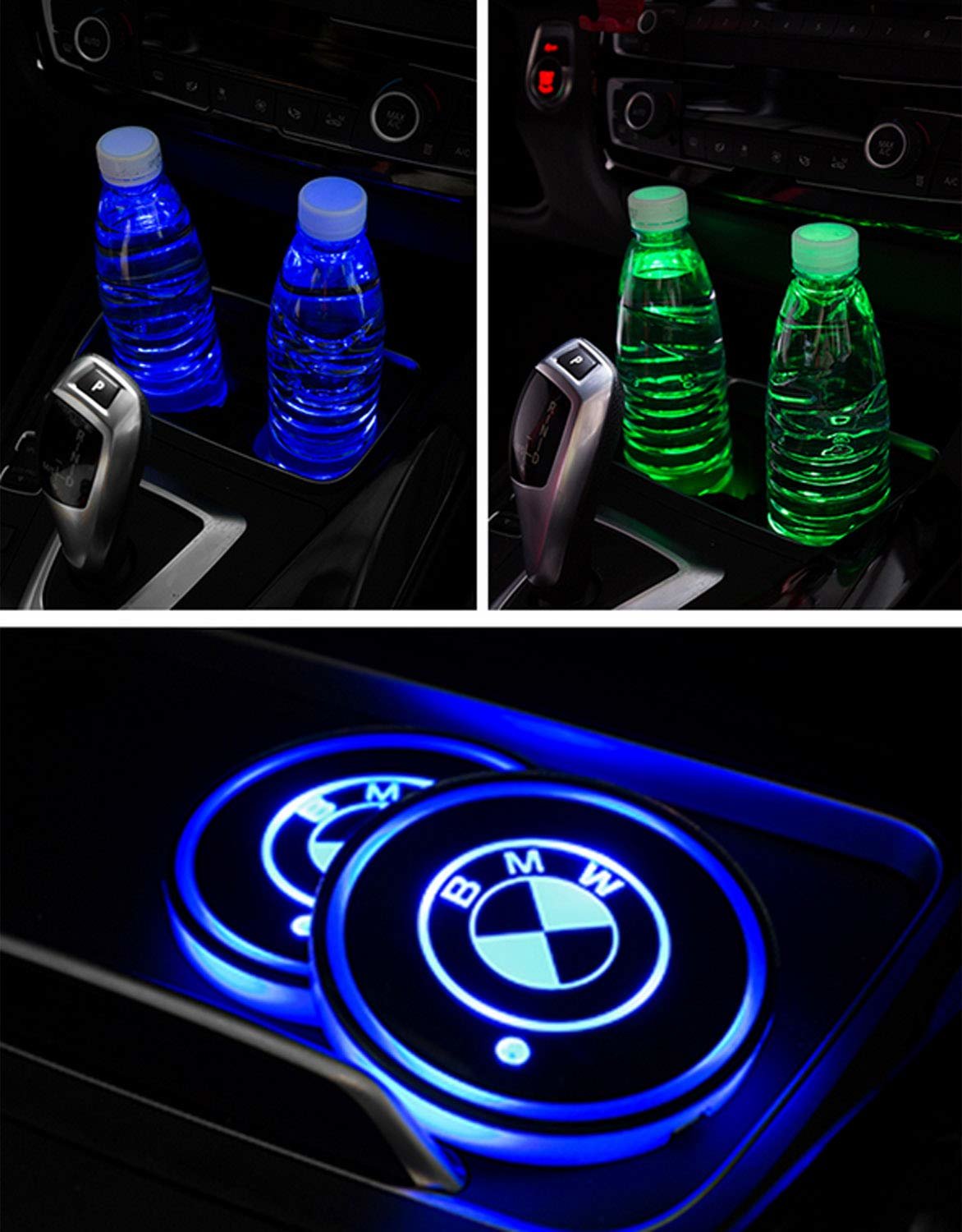 2X BMW logo Led bottenplatta till mugghållare Generic