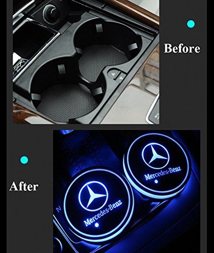 2X Mercedes logo Led bottenplatta till mugghållare Generic
