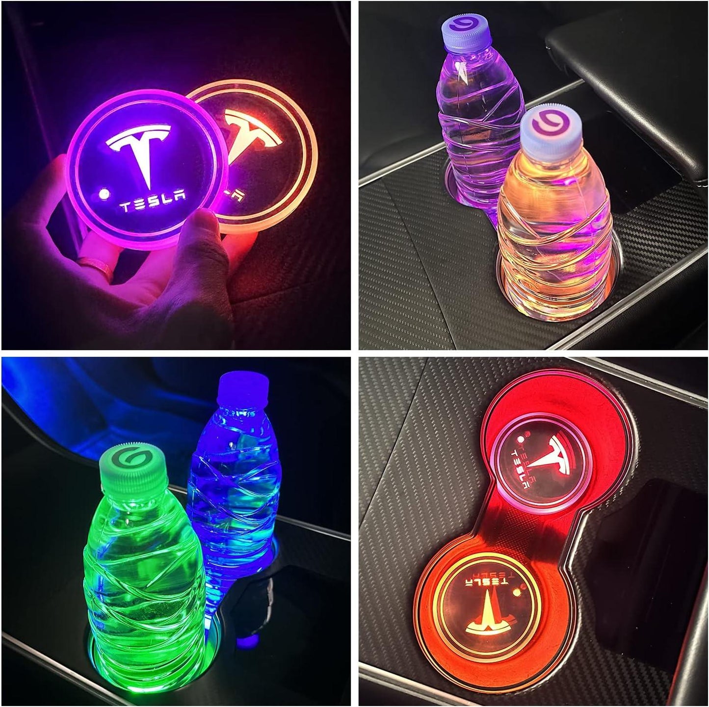 2X Tesla logo Led bottenplatta till mugghållare Generic