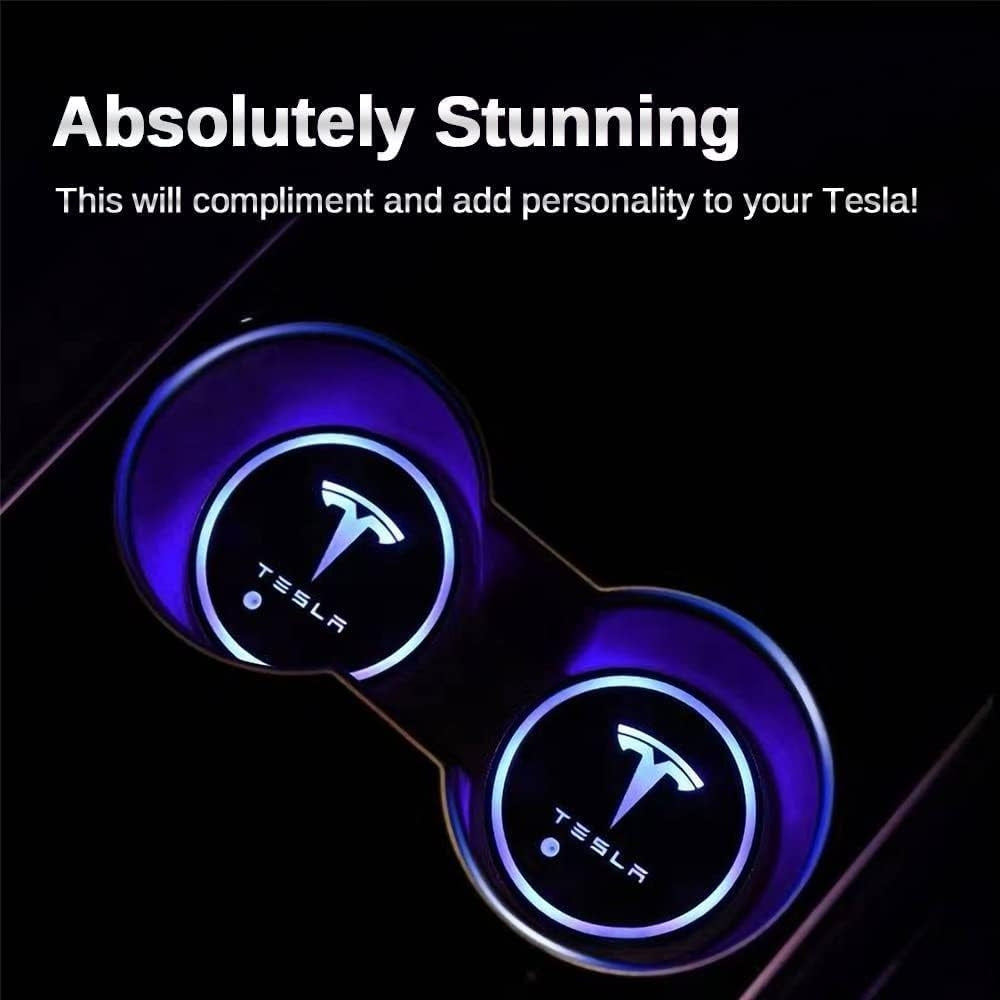 2X Tesla logo Led bottenplatta till mugghållare Generic