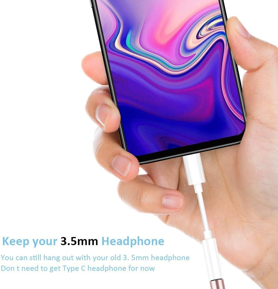 2x Adapter USB-C till 3.5mm Vit Generic