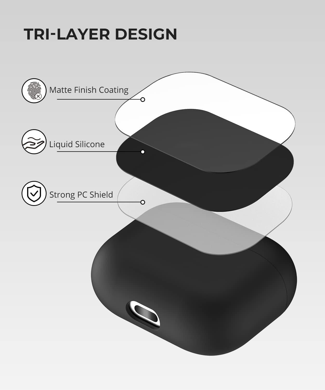 2x Svart Apple AirPods 3 skal silikon skyddsfodral för AirPods 3 Generic