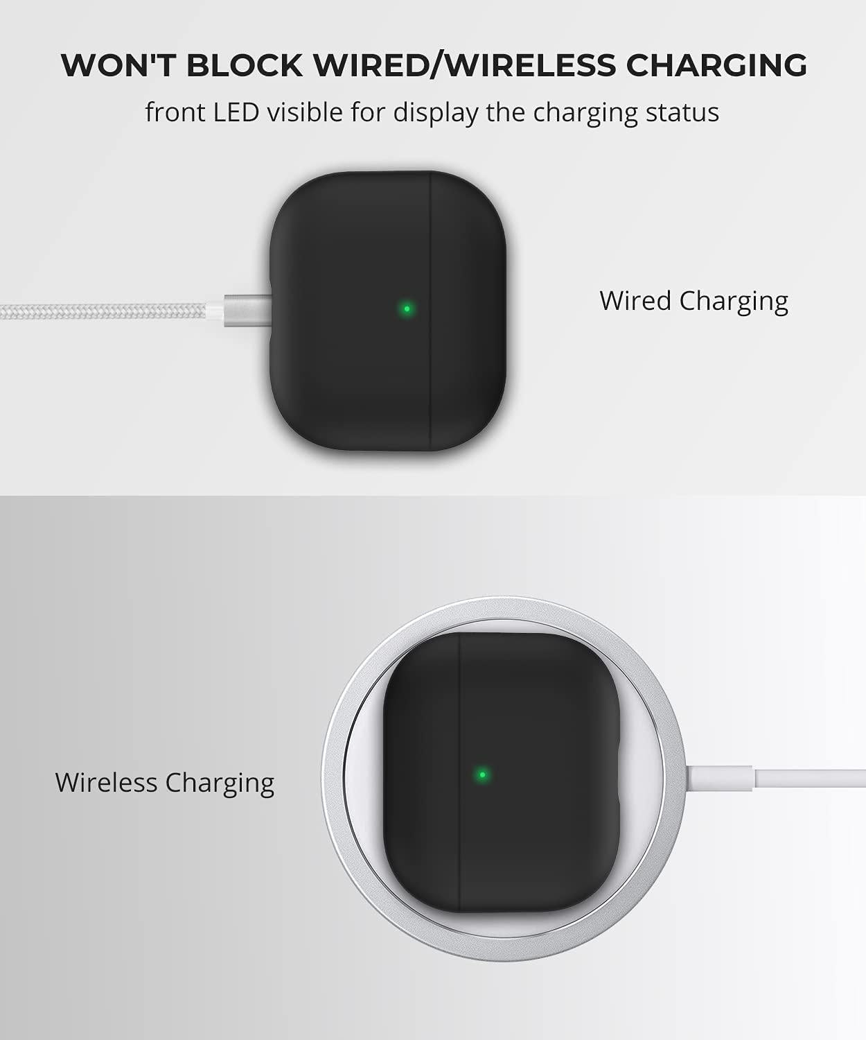 2x Svart Apple AirPods 3 skal silikon skyddsfodral för AirPods 3 Generic