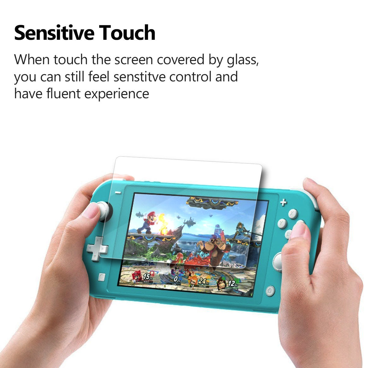2x Härdat glas skärmskydd Kompatibell med Nintendo Switch Lite Generic