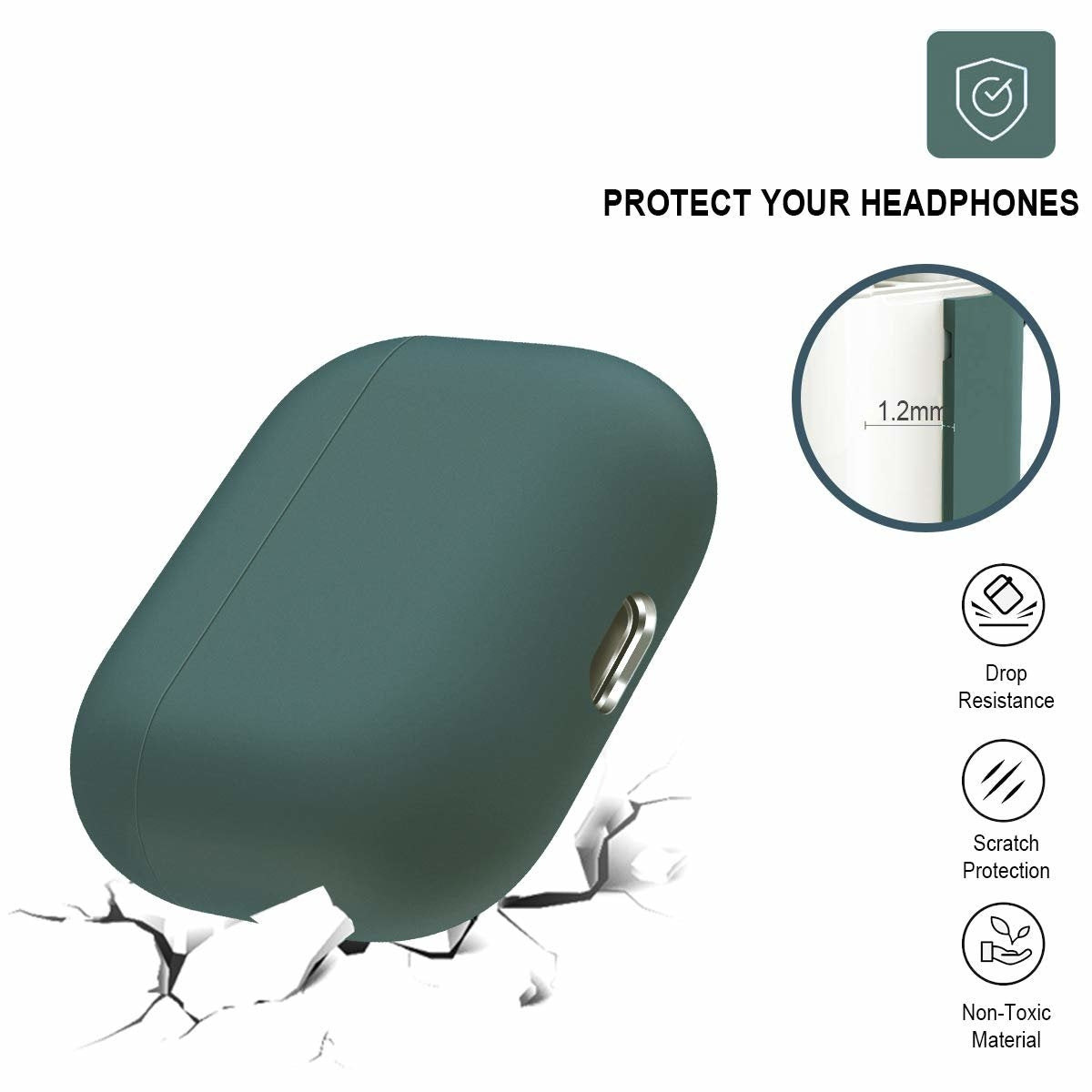 2x Silikonskal fodral för Apple Airpods PRO Grön Generic