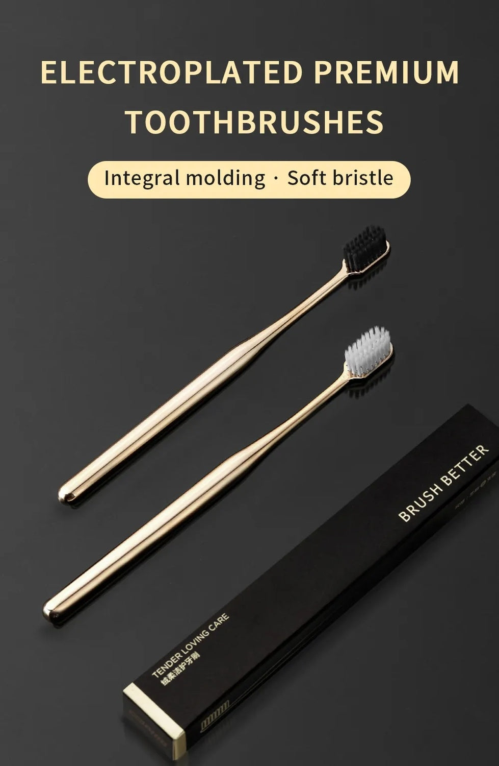 2x Lyxig Tandborste silverkrom mjuk Generic