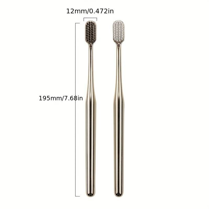2x Lyxig Tandborste silverkrom mjuk Generic