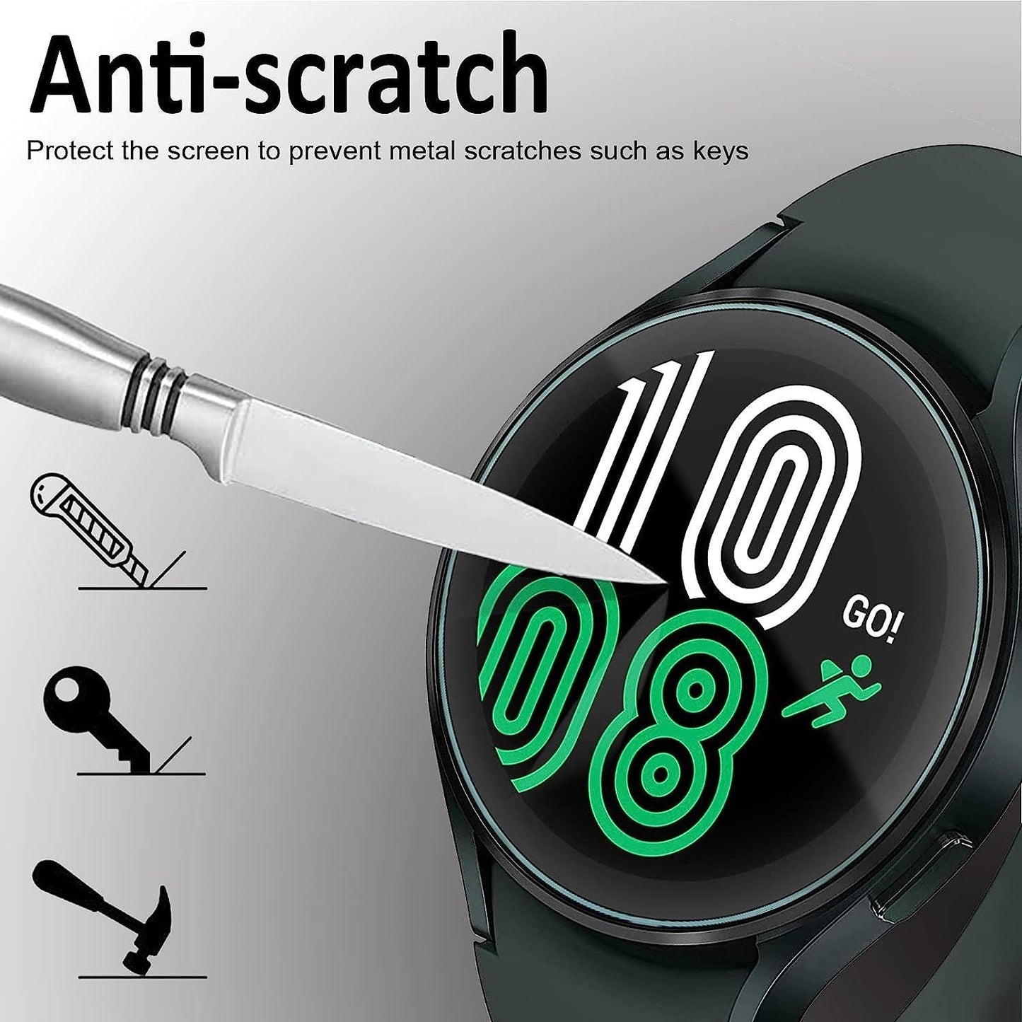 2x Härdat glas skärmskydd till Samsung Galaxy Watch 44mm Generic