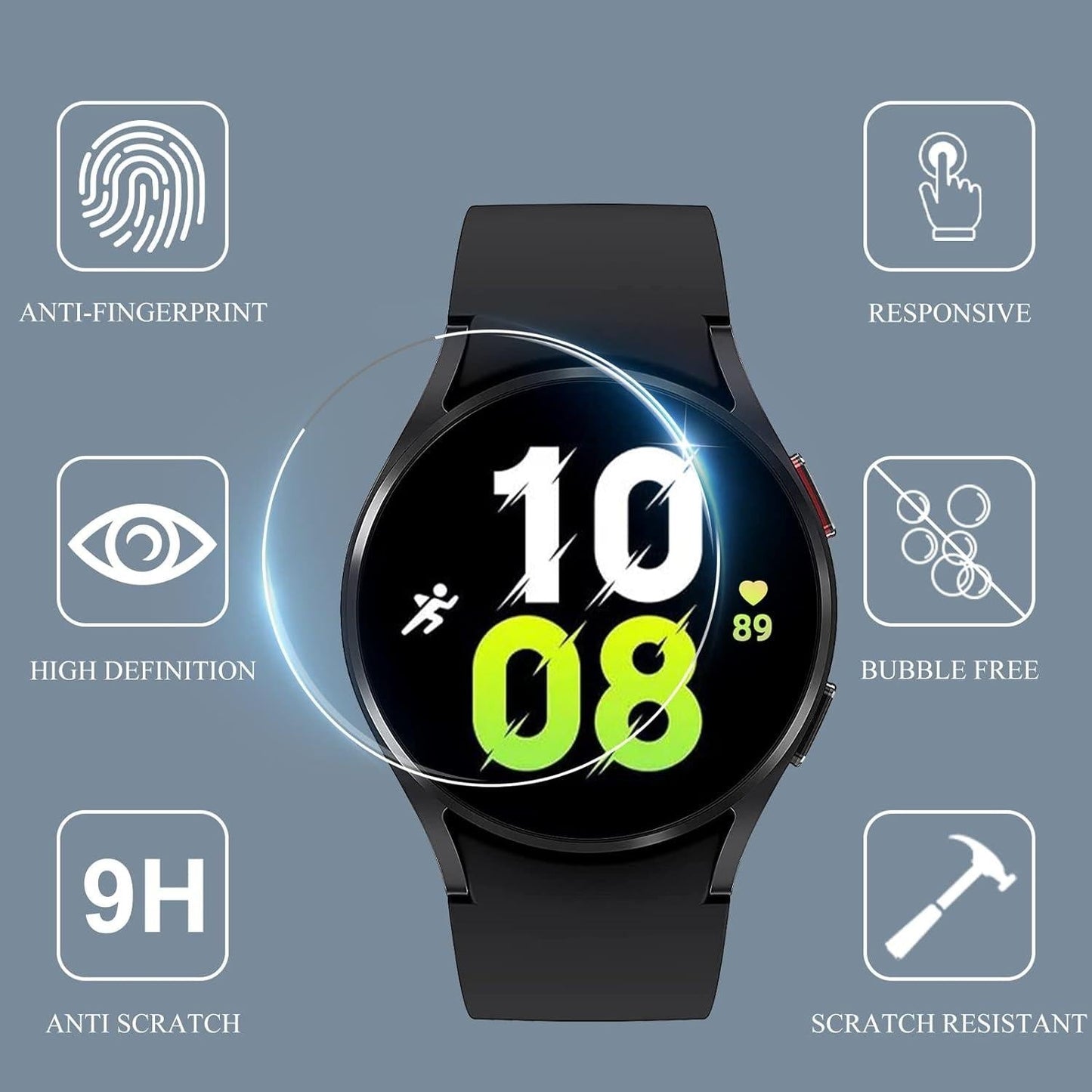 2x Härdat glas skärmskydd till Samsung Galaxy Watch 44mm Generic