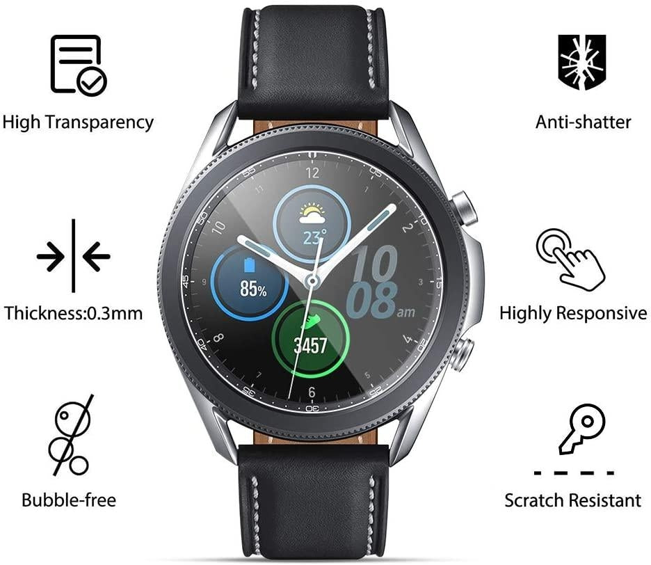 2x Härdat glas skärmskydd till Samsung Galaxy Watch 45mm Generic