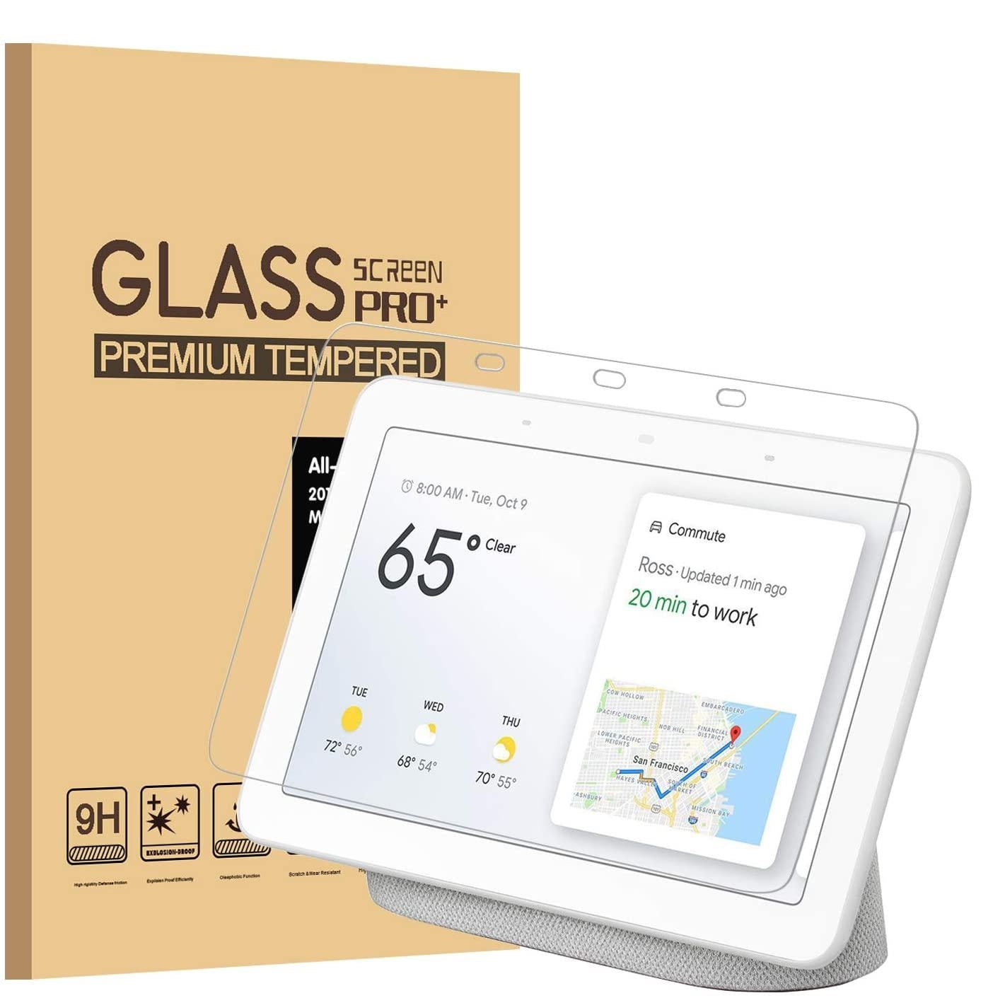 2x Härdat glas skärmskydd Google Nest Hub / Hub 2 7 tum Generic
