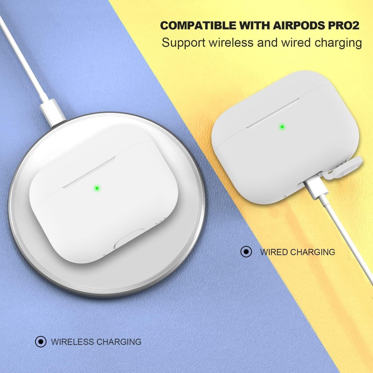 2x Vit Airpods PRO 2 Silikonskal fodral Generic