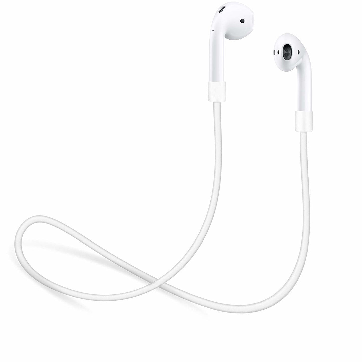 2x Vit Magnetisk silikonsnöre Apple AirPods Rem Straps Generic