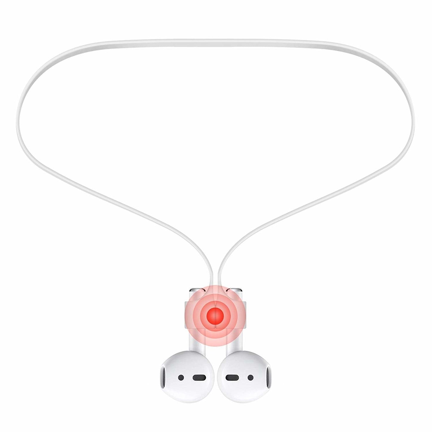 2x Vit Magnetisk silikonsnöre Apple AirPods Rem Straps Generic