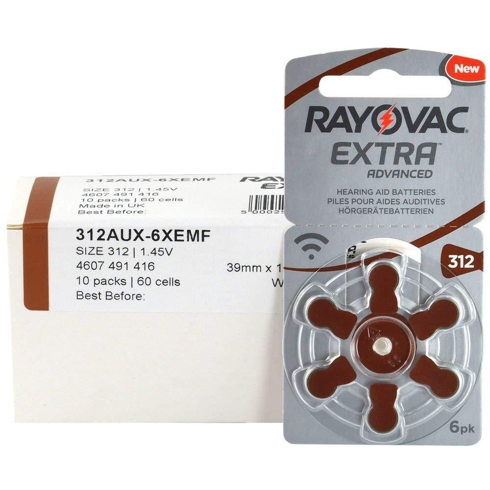 30st Rayovac EXTRA Advanced 312 BRUN 5x6 st Generic