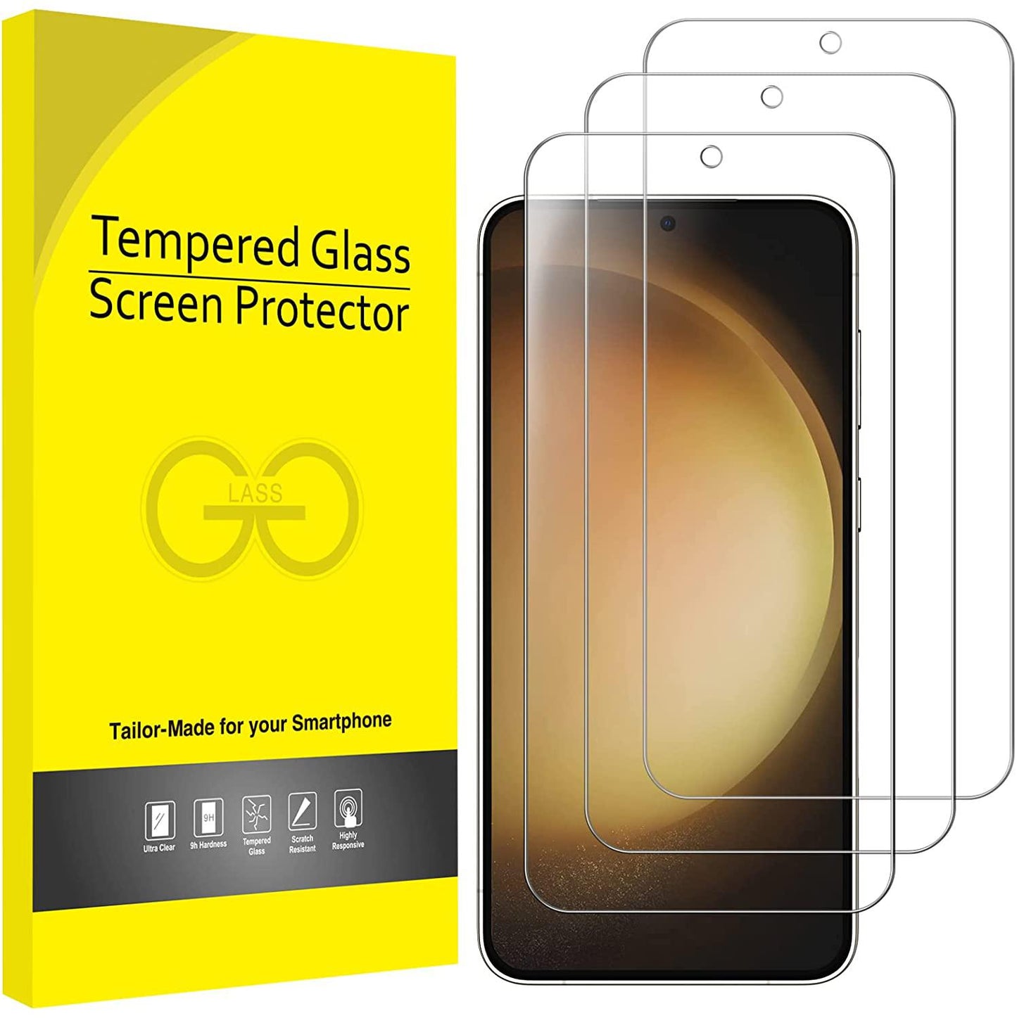 3X Härdat Glasskydd Samsung S23+ / S23 Plus Full Fit Generic