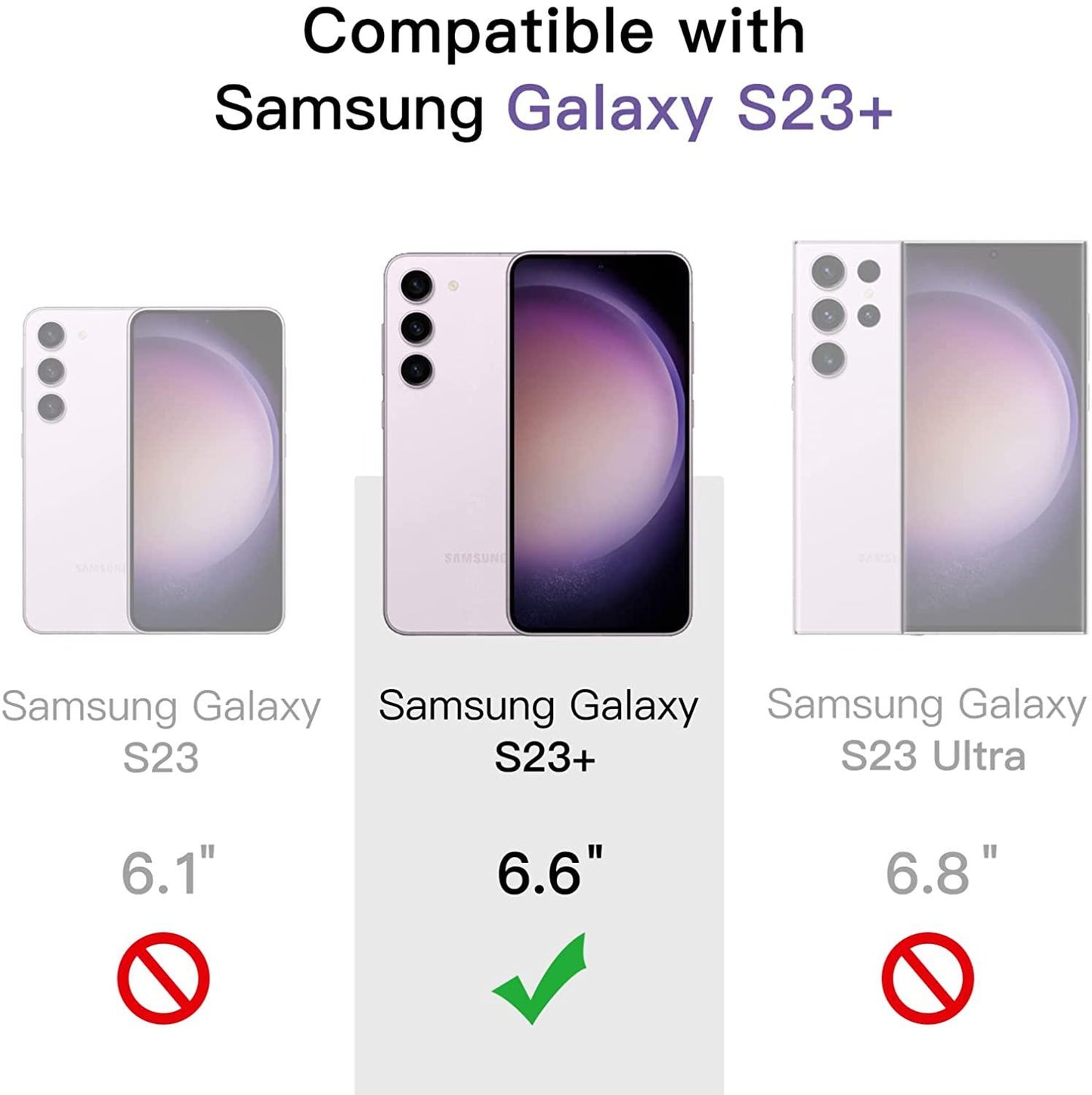 3X Härdat Glasskydd Samsung S23+ / S23 Plus Full Fit Generic