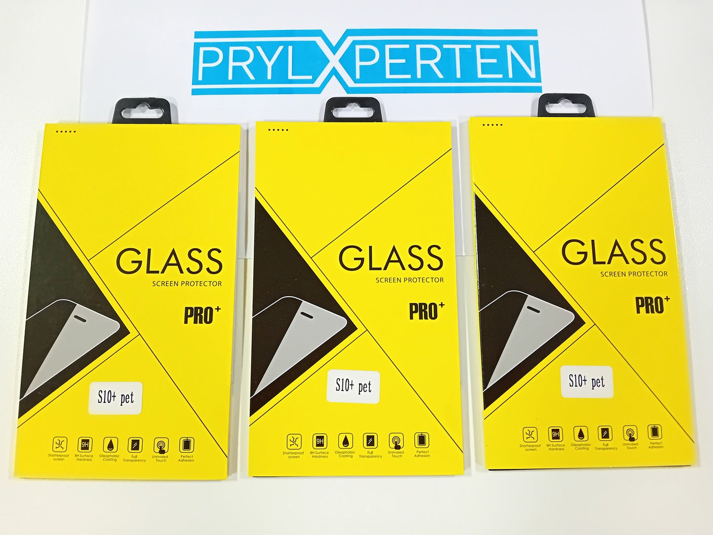 3x Heltäckande Skärmskydd för Samsung S10 Plus i Plast fingeravtryck Generic