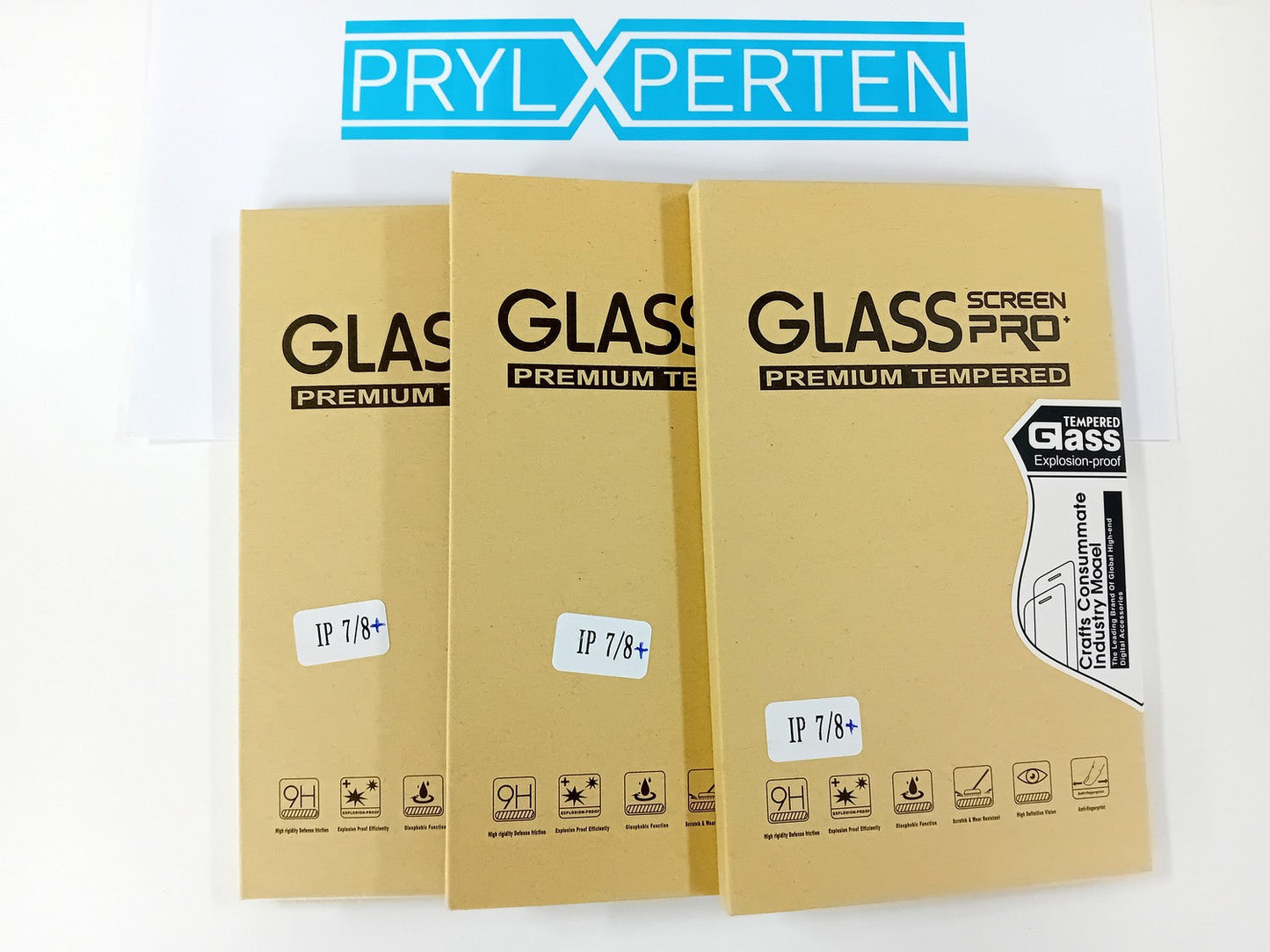 3x Härdat Glasskydd iPhone 6/7/8 Plus 5D Täcker hela skärmen Svart Generic