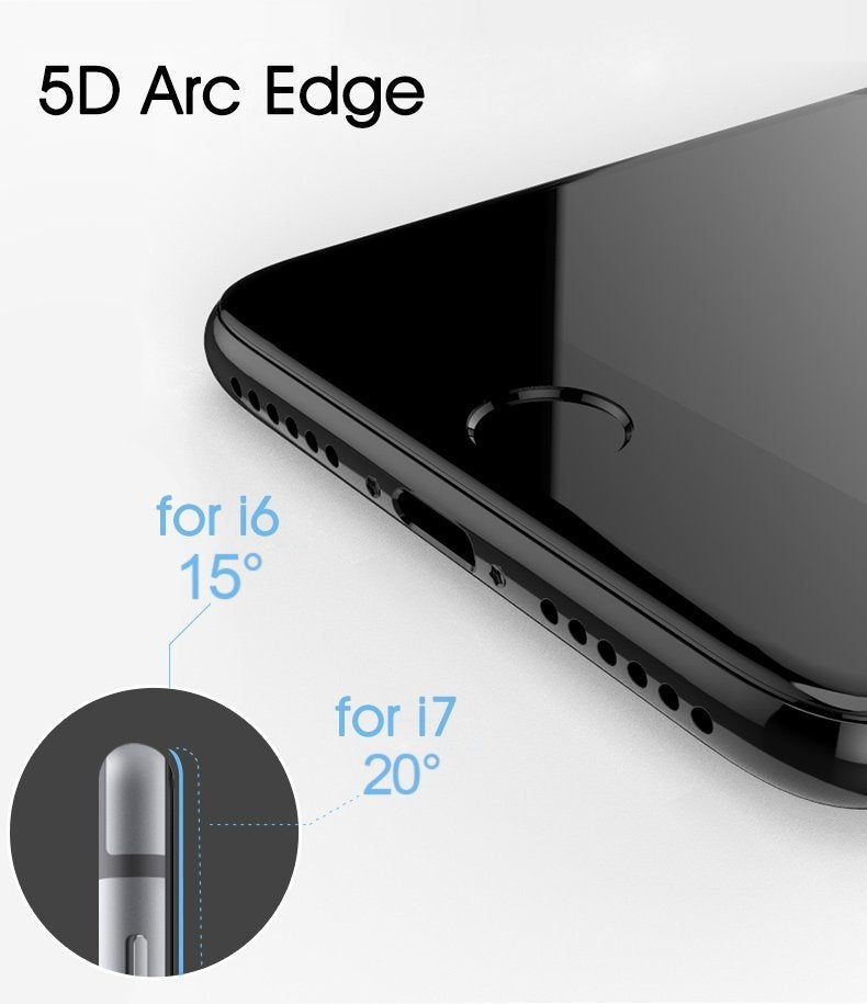 3x Härdat Glasskydd iPhone 6/7/8 Plus 5D Täcker hela skärmen Svart Generic