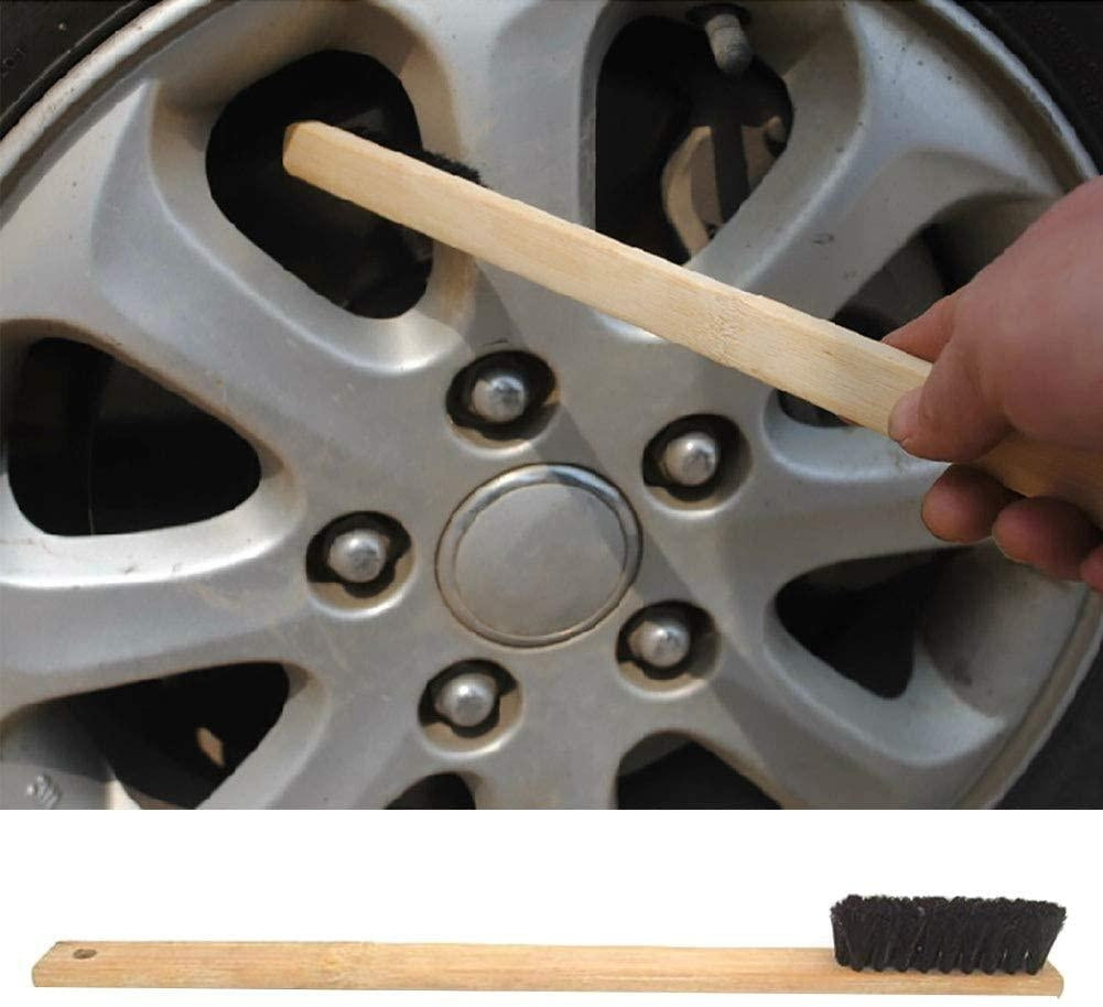 3x bamboo borste för rengöra fälgar motordelar 40cm Generic
