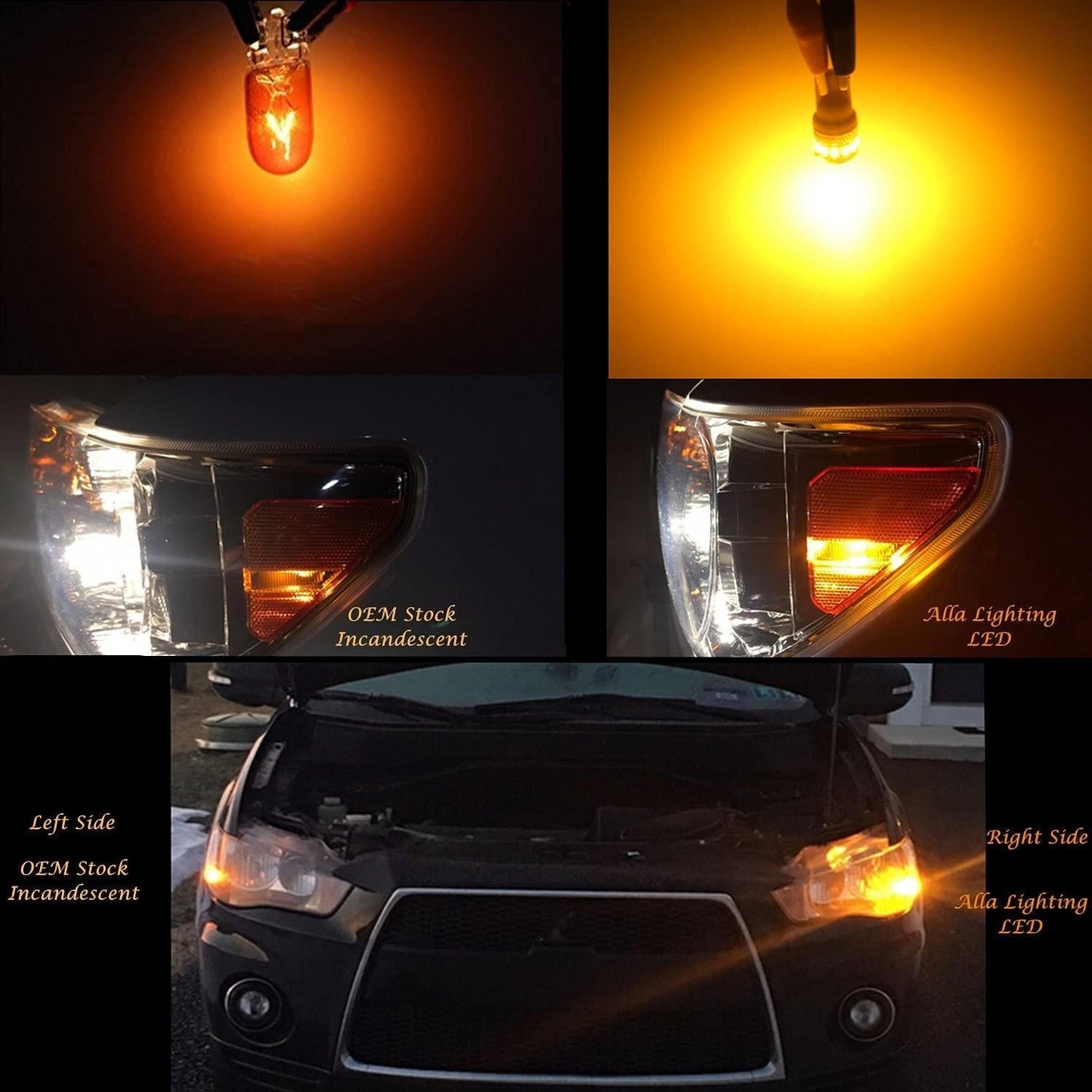 4X T10 Canbus W5W 18 st 3014 LED - Gul Generic