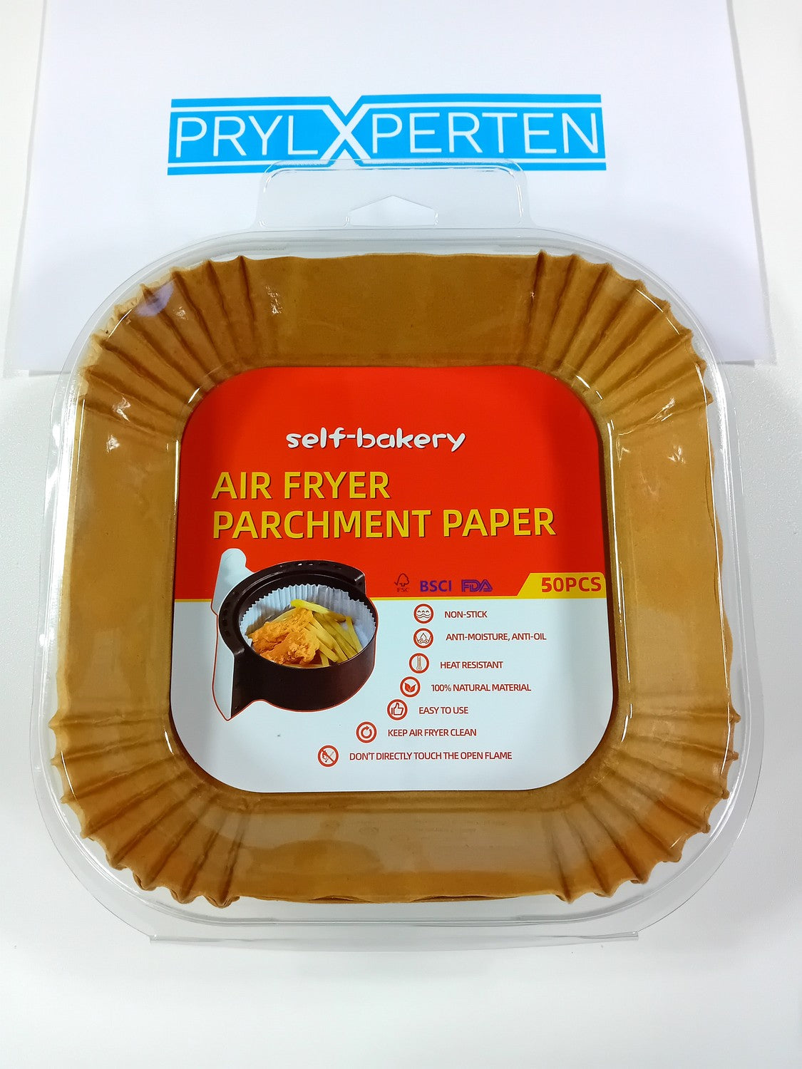 50st 16x4,5 cm Kvadrat Air Fryer Bakplåtspapper Ark Formar Engångspapper Generic