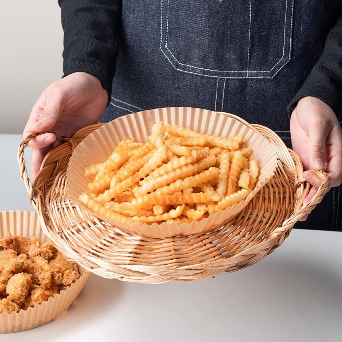 50st 16x4,5 cm Air Fryer Bakplåtspapper Ark Formar Runda Engångspapper Generic