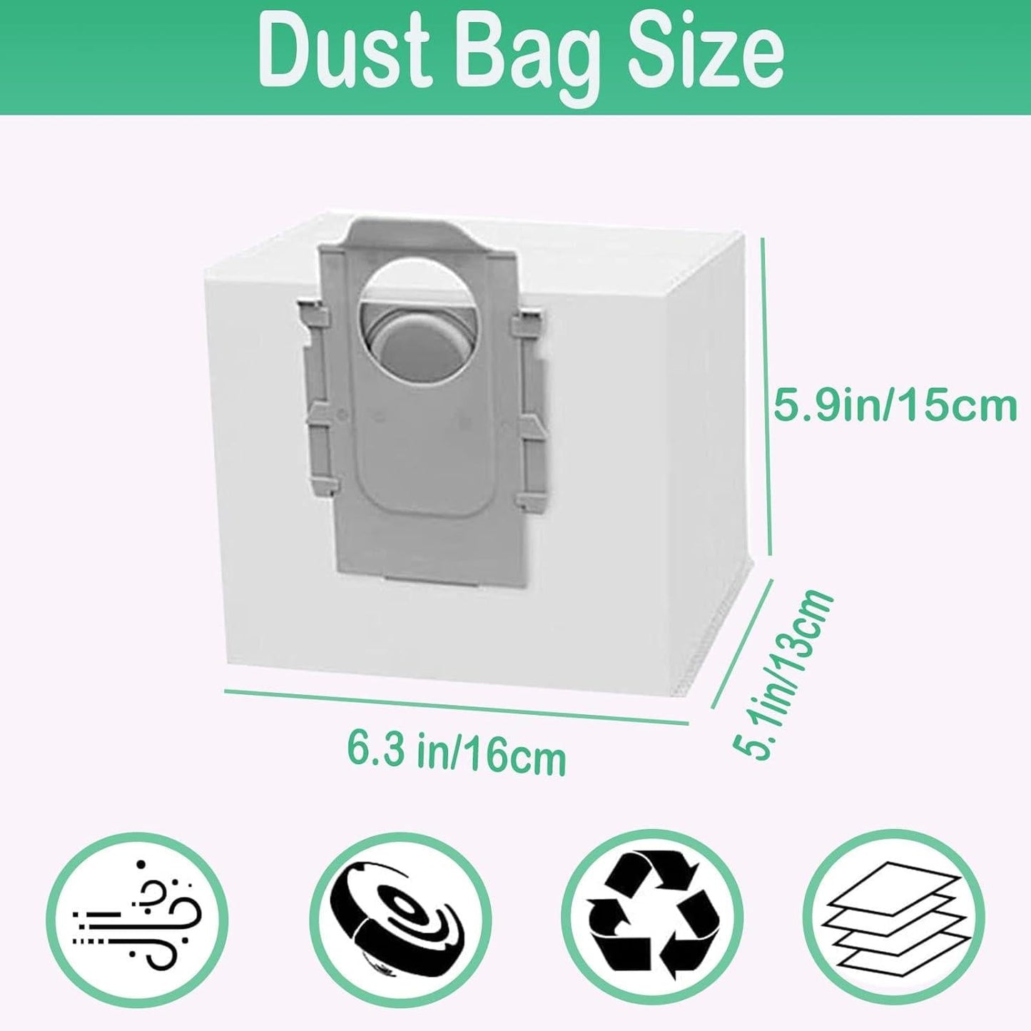 5x Dammsugarpåsar Xiaomi Roborock S8+ / S8 Pro Ultra mm. Generic