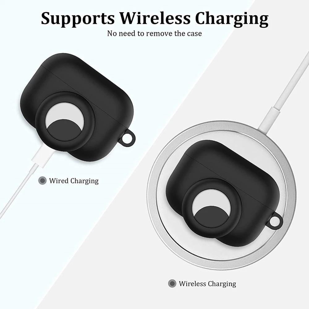 AirPods Pro silikonskal med AirTag hållare Vit Generic