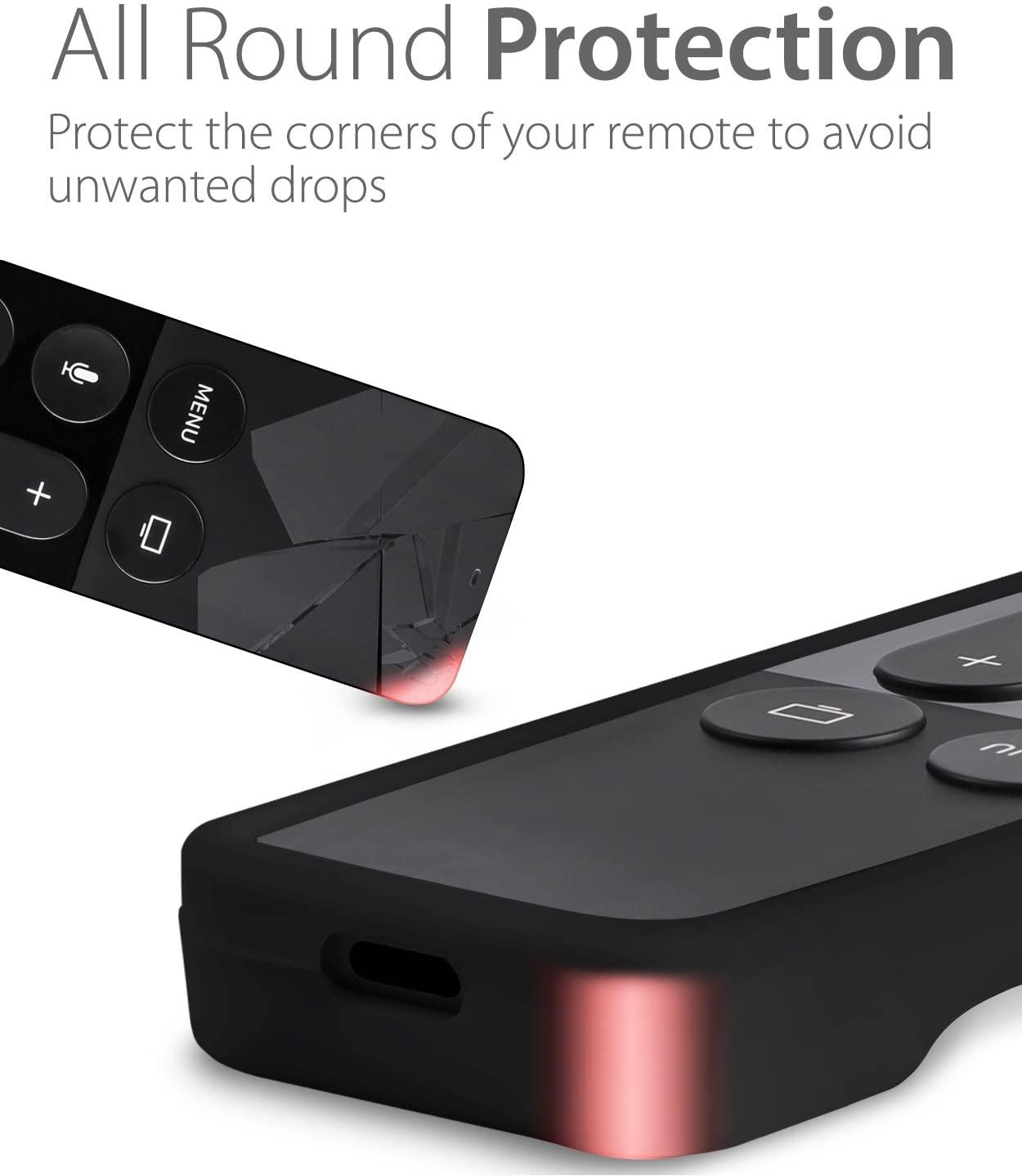 Svart Silikonskydd till fjärrkontroll Apple TV 4 / 5 Generic