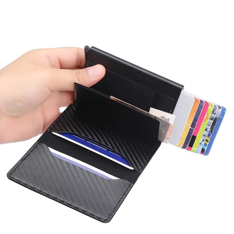 Carbon RFID - NFC Skydd Plånbok Korthållare 6st Kort Generic