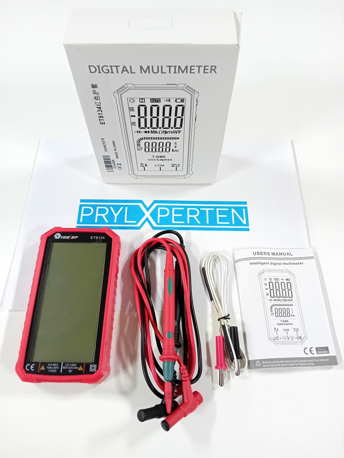 Digital multimeter med hela 4,7 tum LCD. Röd Generic
