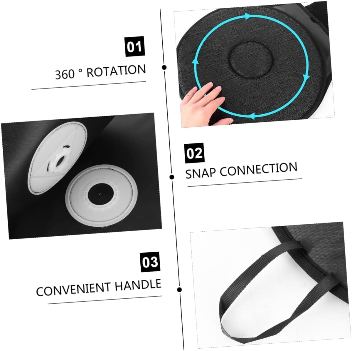 Ergonomisk Roterande sittdyna Svängbar Ortopedisk Snurrsits kudde Bilsäteskudde Generic