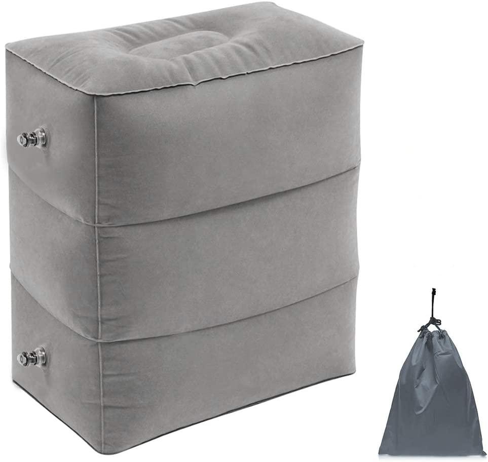 Grå Uppblåsbar fotpall för resan, kontor, hem ... Generic