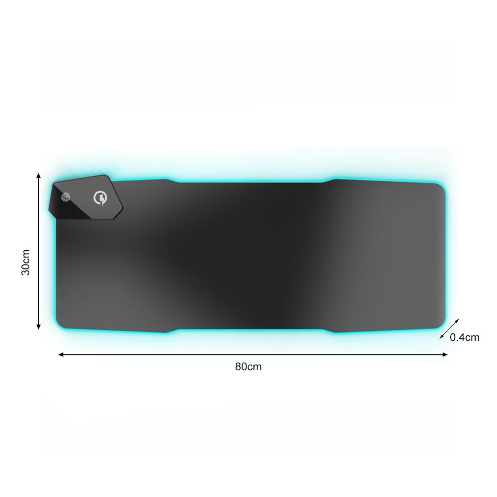 Stor RGB-musmatta, 80X40 cm RGB LED-utvidgad Musmatta med PD-snabbladdning Generic