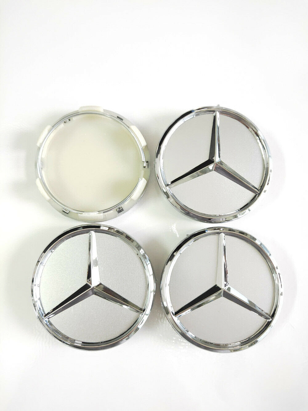 MB37 - 60MM 4-pack Centrumkåpor Mercedes Benz chrome Generic