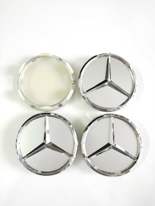 MB37 - 60MM 4-pack Centrumkåpor Mercedes Benz chrome Generic
