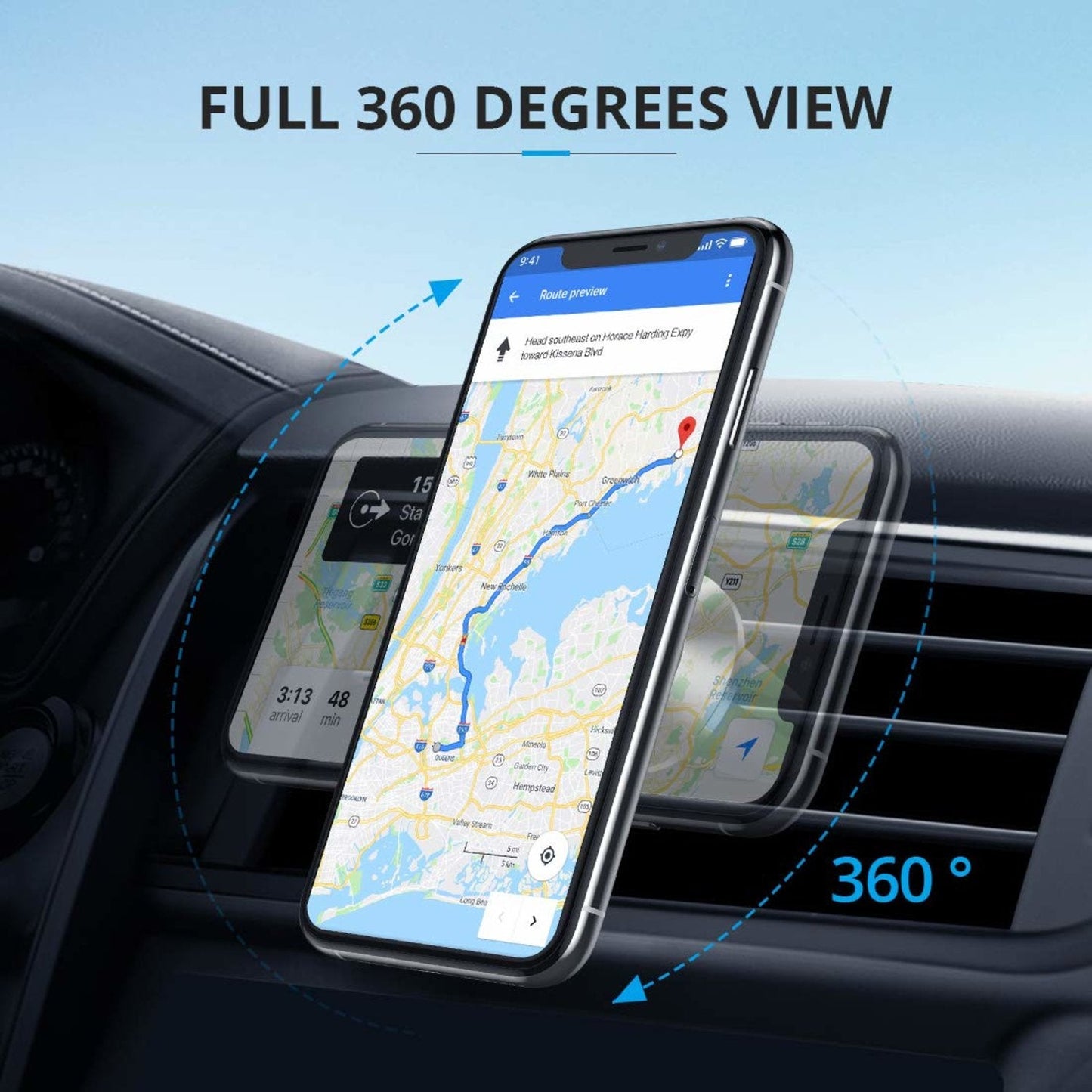 Universal Magnetisk mobilhållare för fläktgaller 360 Roterande Generic